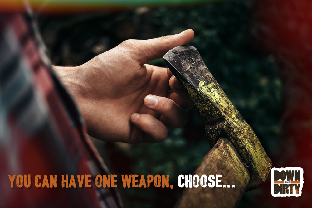 You can have one weapon, choose...